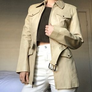 Tan leather jacket